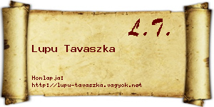 Lupu Tavaszka névjegykártya